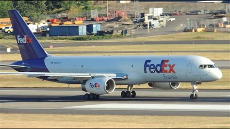 Fedex Boeing 757 200f N961fd Takeoff From Pdx Youtube