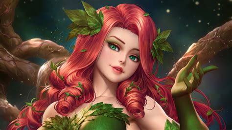 Dc Comics Girl Green Eyes Poison Ivy Red Hair Woman Wallpaper