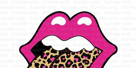 Pink Leopard Lips Sublimation Transfer Wills Creek Designs