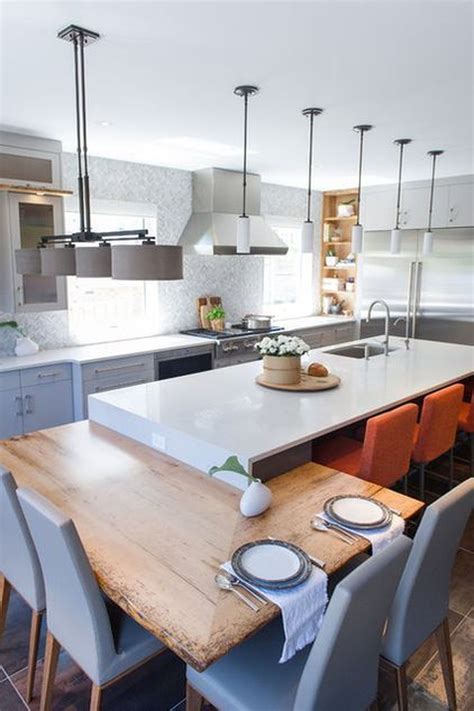 Typically, this layout features miles of countertop and cabinetry that lines the room, as well as the middle of the space. 32 The Best Kitchen Island Seating Design Ideas | Kitchen ...
