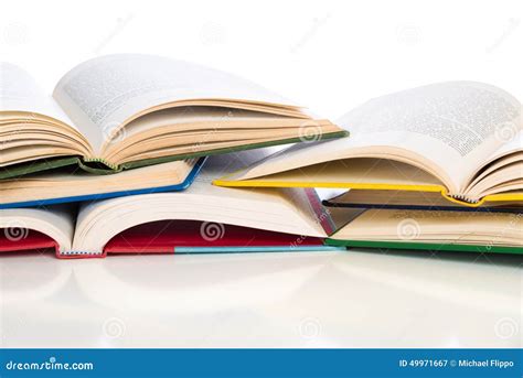Stack Of Opened Textbooks Stock Image Image Of School 49971667