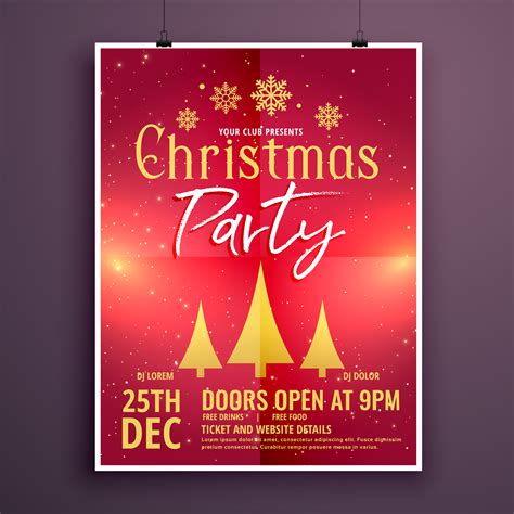 Christmas Party Flyer Design Template Card Download Free Vector Art