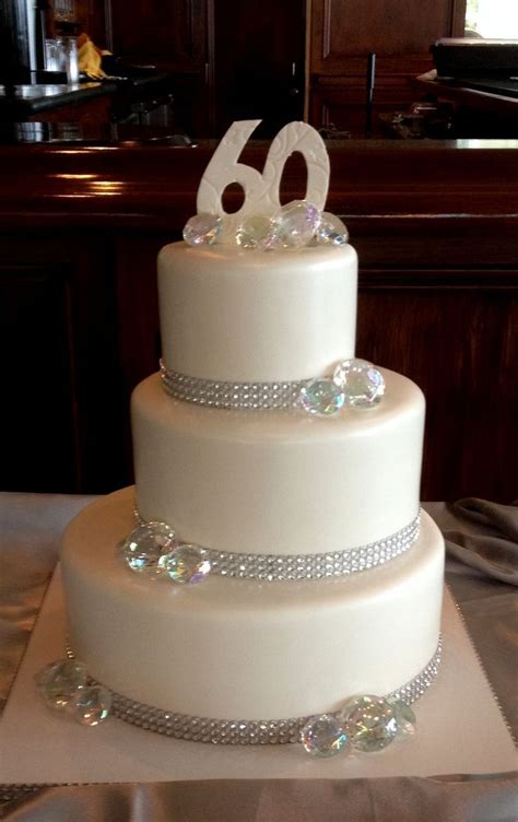 60th Wedding Anniversary Cake With A Little Bling Pastel De