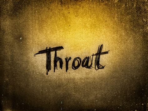 In The Rough Style Throat Word On The Bright Gold Yellow Color Paper