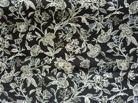 Black Floral Fabric Cotton Floral Fabric Fabric By The Yard Etsy