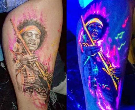 See more ideas about light tattoo, tattoos, traditional tattoo. Black Light Tattoo Jimi Hendrix | Tattoos | Black light ...