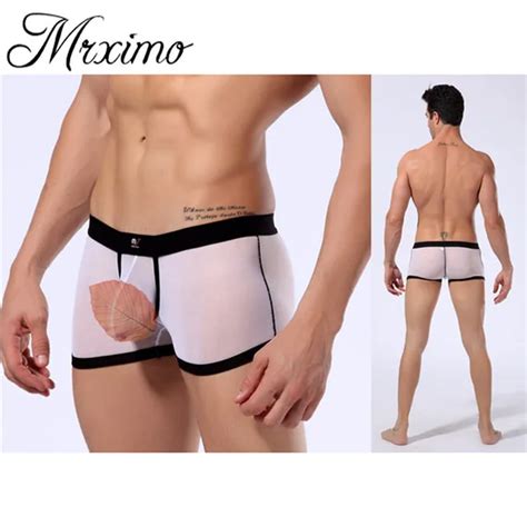 Mrximo 2015 Mens Trunks See Through Boxer Bulge Pouch Underwear Comfy