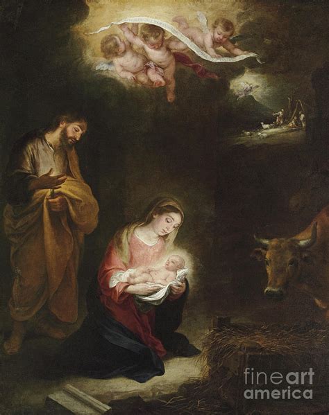 The Nativity With The Annunciation To The Shepherds Beyond Painting By