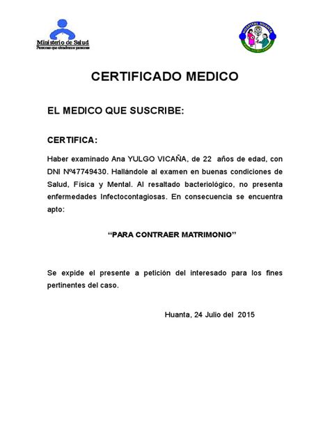 Formato Certificado Medico Images And Photos Finder