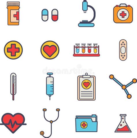 Various Medical Equipment Vector Icons Stock Vector Illustration Of