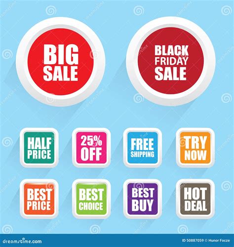 Funky Colorful Sale And Other Special Offer Badges Stock Vector
