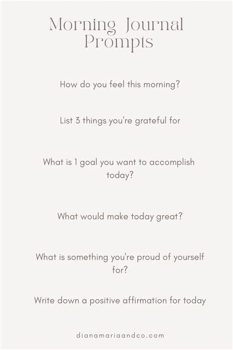Simple Morning Journal Prompts To Start Your Day With Diana Maria And Co