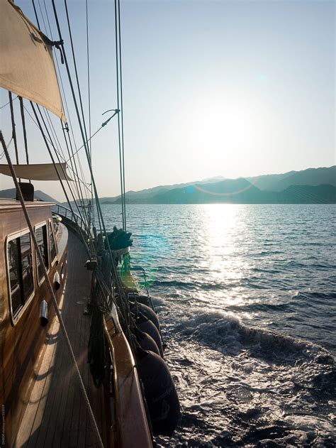 «Gulet Sailing Into The Sun On The Turkish Riviera Near Dalaman» del