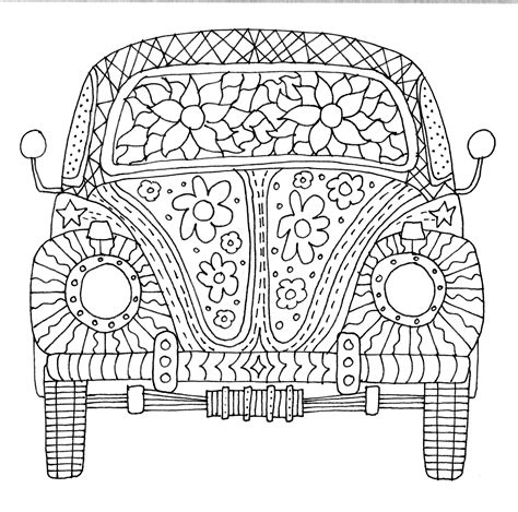 Volkswagen Beetle Coloring Pages To Print Free Coloring