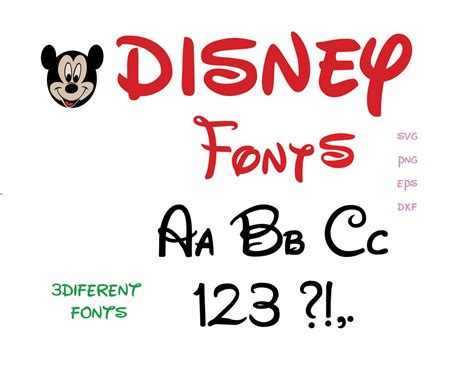 Mickey Mouse Font Svg Disney Mickey Font Svg Etsy