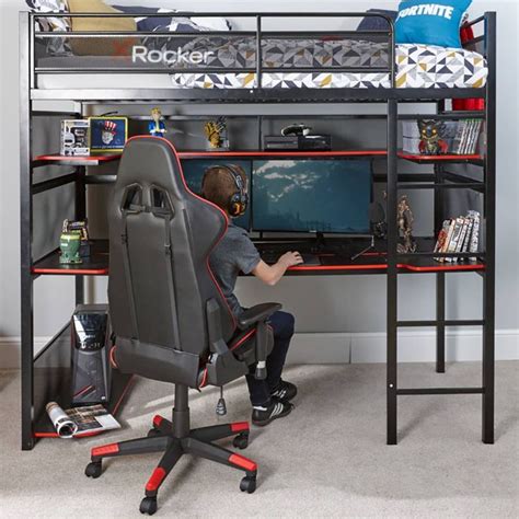 Buy X Rocker Battle Bunk Gaming Bed With Xl Gaming Desk Black Kids