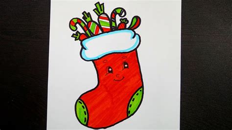 Christmas Socks Drawing How To Draw Christmas Stocking Easy