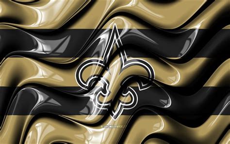 Download Wallpapers New Orleans Saints Flag 4k Brown And Black 3d