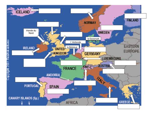 European Countries Map To Label Teaching Resources