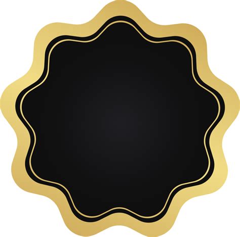 Distintivo Preto E Dourado Do Círculo Ondulado 11811819 Png