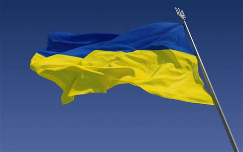 Флаг малый герб украина. Обои для рабочего стола.