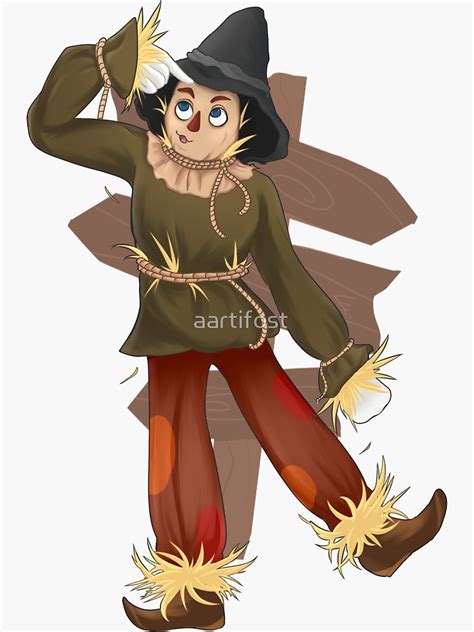 Wizard Of Oz Scarecrow Sticker By Aartifost Redbubble Scarecrow