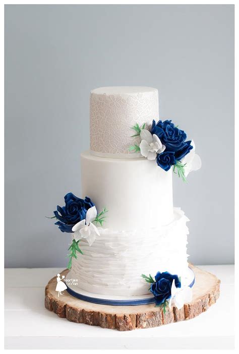 Alica Flood Navy Blue Flowers For Wedding Cake Wedding Cake Ideas