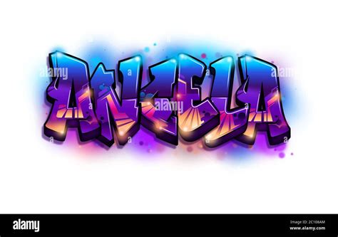 Angela Name Text Graffiti Word Design Stock Photo Alamy