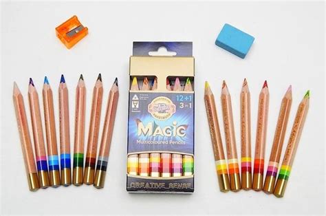 Jumbo Colored Pencils Set Koh I Noor Magic 3404 Triangular Etsy