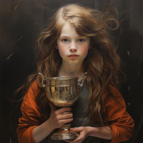 Premium Ai Image Illustration Of Girl Holding Trophy