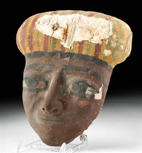 Sold Price Egyptian Painted Gesso D Wood Mummy Mask September 2 0120 10 00 Am Mdt