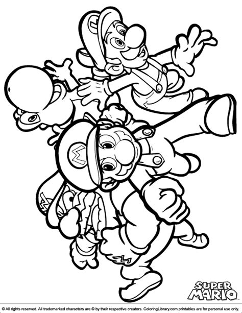 Super mario bros coloring pages for kids online. Super Mario Brothers Coloring Picture