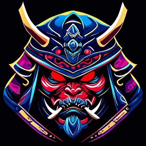 Premium Vector Vector Samurai Mask Detailed Japanese Warrior Design