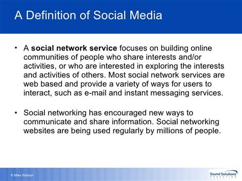 A Definition Of Social Media