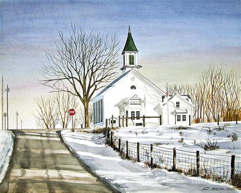 Country Church Painting By Rick Mock