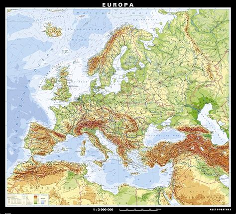 Grossformat Wandkarte Europa Physisch Lehrmittel F R Geografie