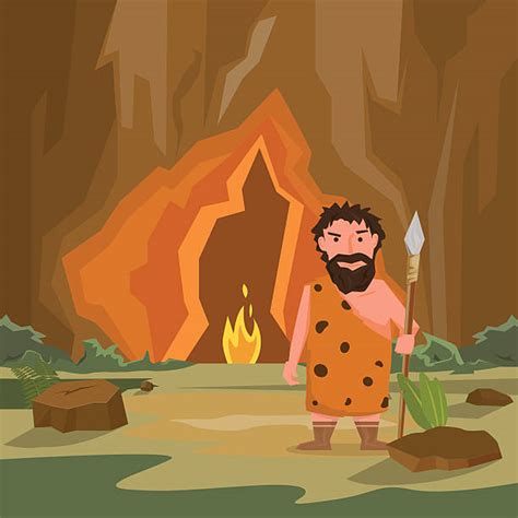 Caveman Fire Illustrations Royalty Free Vector Graphics And Clip Art