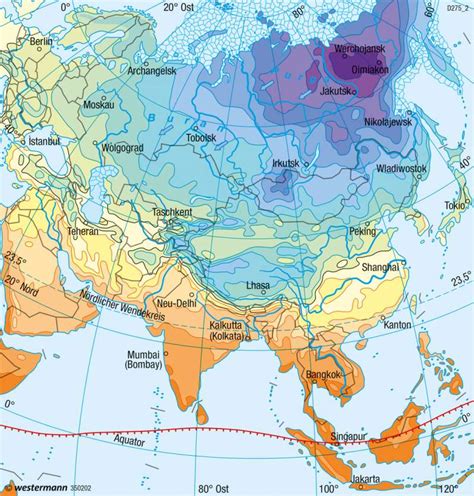 Diercke Weltatlas Kartenansicht Asien Temperaturen Im Januar