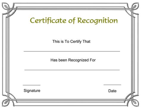 These certificate of recognition are perfect for recognition ceremonies. Certificate of Recognition Template - Free Formats Excel Word