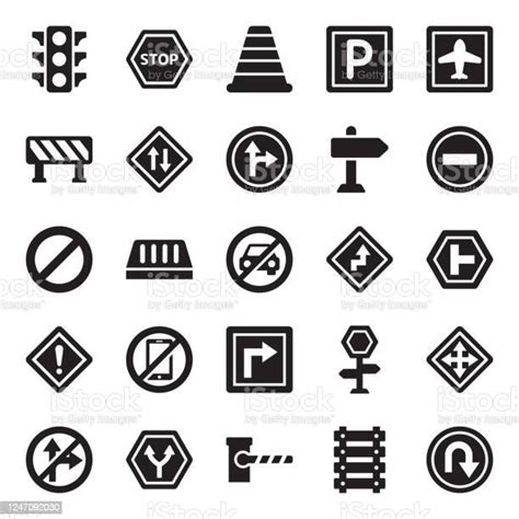 Sign And Symbols Glyph Icons Pack Stock Illustration Download Image