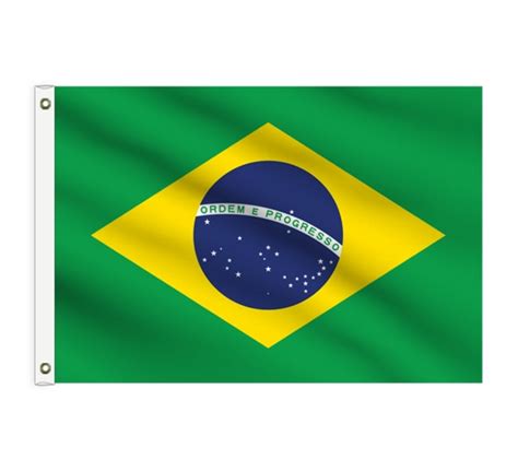 Brazil hanging flag for honour of veterans day or memorial day on blue dark velvet background. Brazil Flags for Events and Celebration