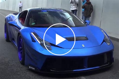 This Smurf Blue Ferrari 458 Terrorizes A Car Show And