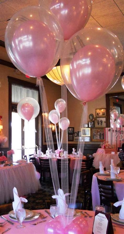 Cute Pink Balloons Inside Of Balloons Idea Birthday Party Centerpieces