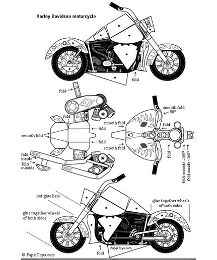 Motorcycle Paper Toys 3d Papercraft Models And Templates Of Motorcycle