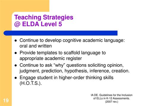 Ppt Using Your Elda Results To Serve English Language Learners
