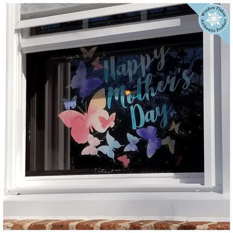 Happy Mothers Day Window Cling Butterfly Window Cling Window Flakes