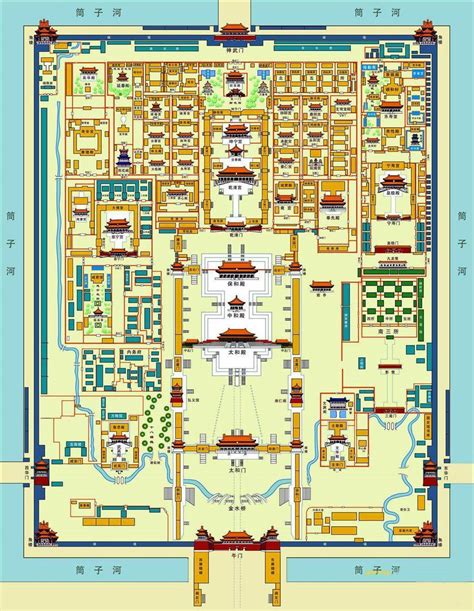 Forbidden City Map Beijing Map Chinese Buildings Chinese Architecture