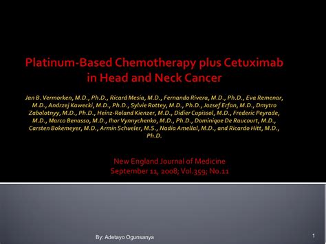 Oncology Study Presentation Platinum Based Chemotherapy Plus Cetuximab