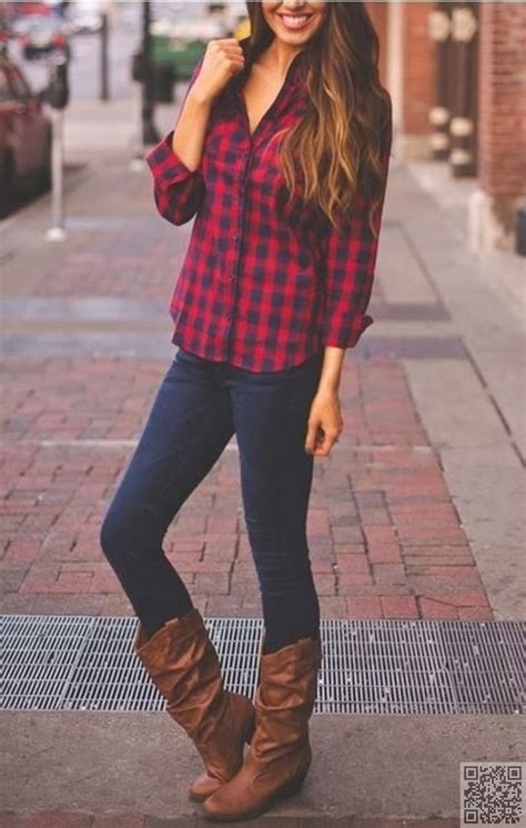 Flannel And Boots Fashion Cute Outfits Clothes