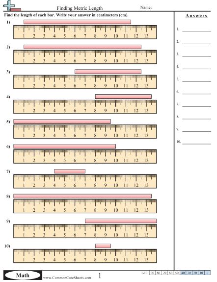 Metric Ruler Measurement Practice Worksheet Measurement Worksheets